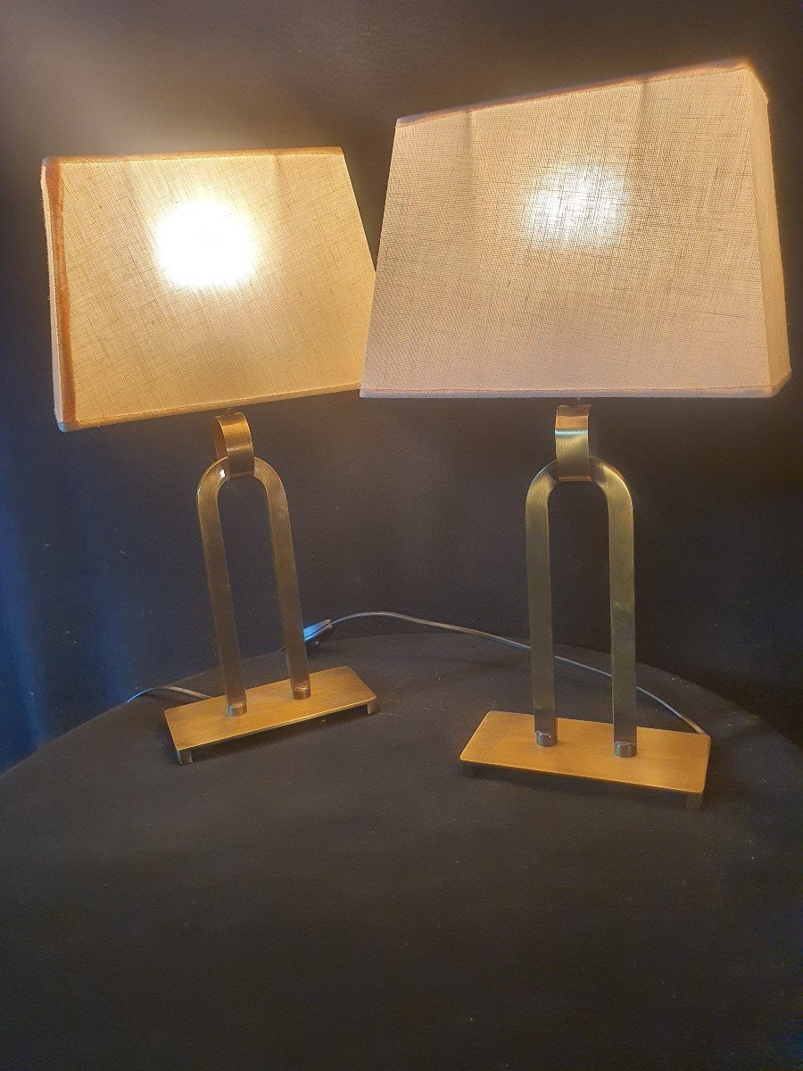 Paire De Lampes Vintage Fer à Cheval. -photo-3