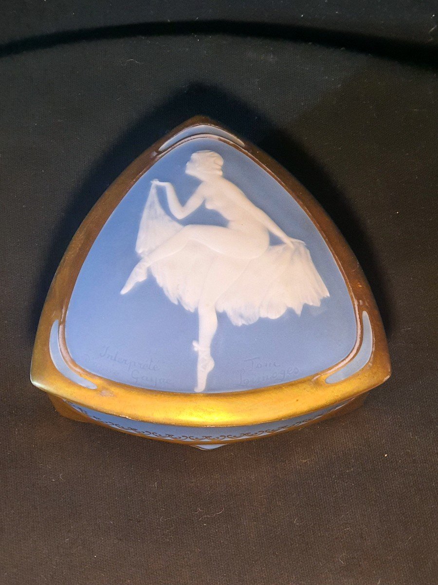 Limoges Art Deco Porcelain Candy Box Signed.-photo-2