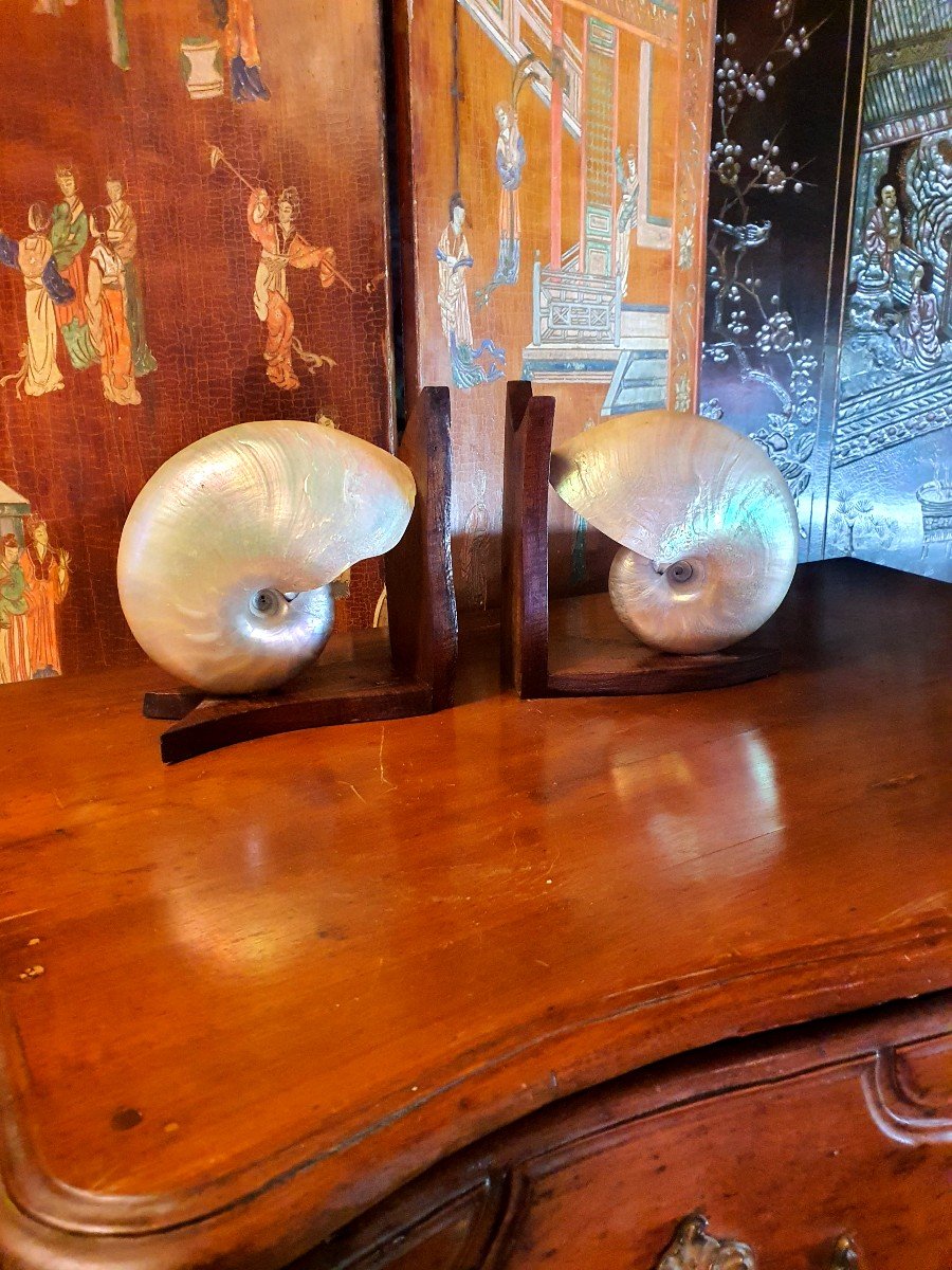 Pair Of Art Deco Shell Bookends.