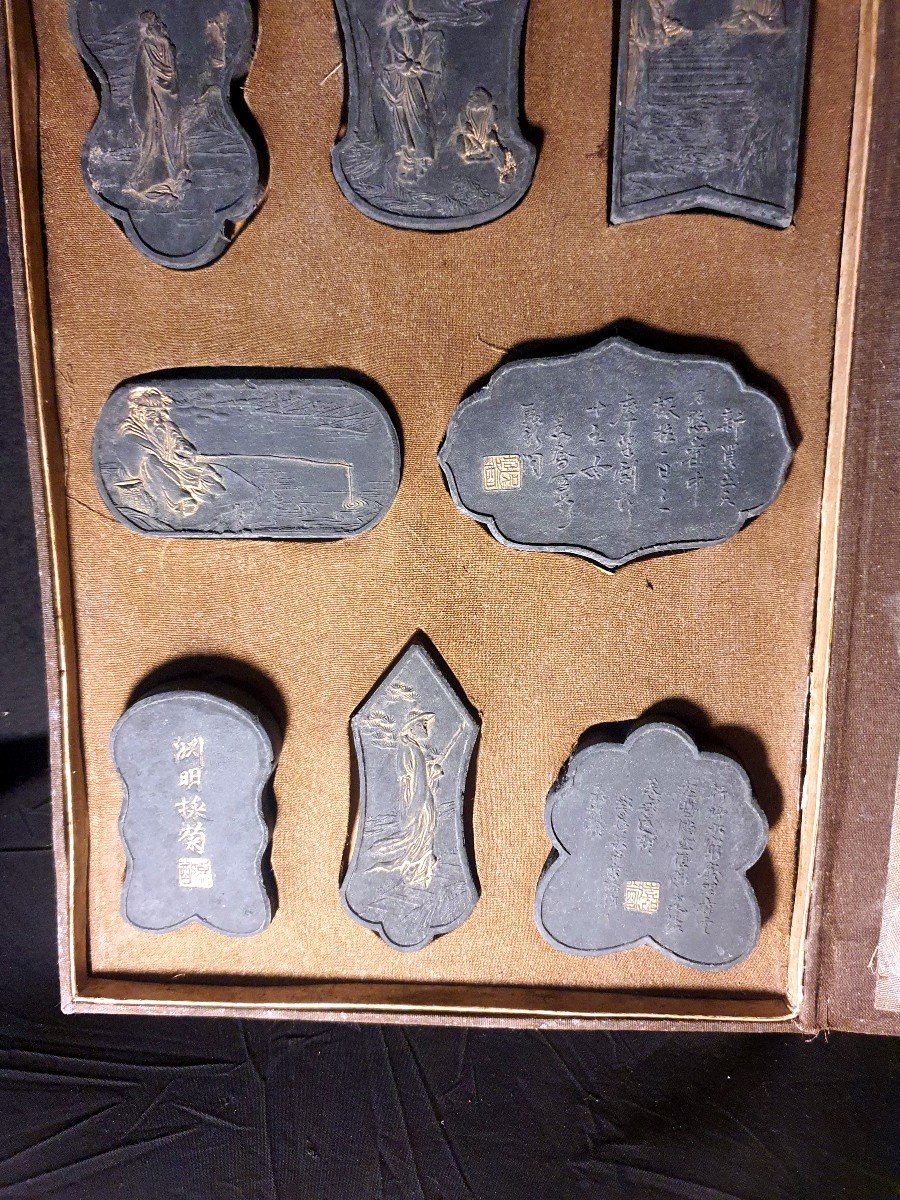  Chinese Calligraphy Ink Block Box.-photo-3