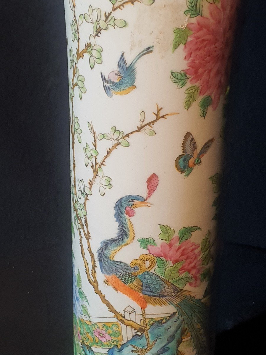 Vase China Qing Dynasty XIX Century, Famille Rose.-photo-2