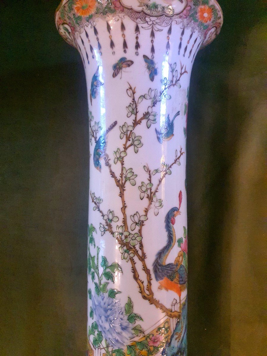 Vase China Qing Dynasty XIX Century, Famille Rose.-photo-5