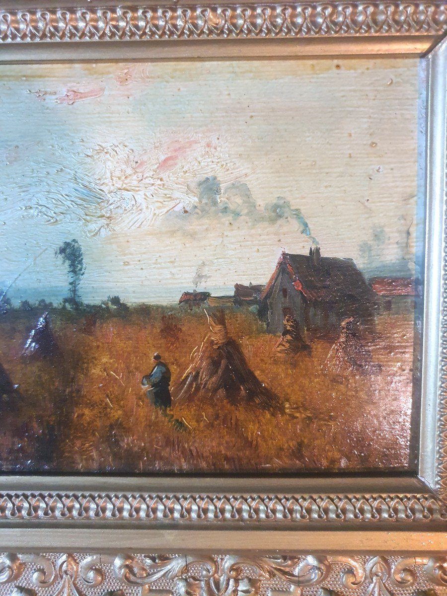 Country Painting Harvests Belgian Painter Géo Bernier.-photo-3