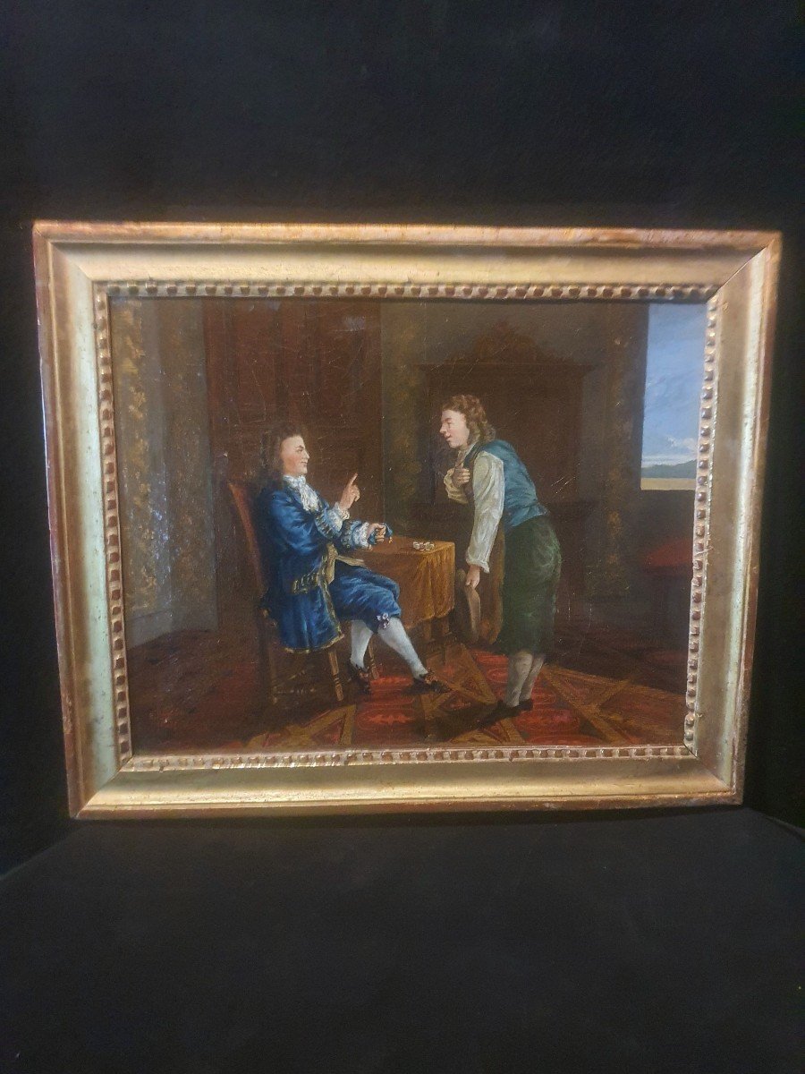 Tableau XVIII Siècle, Scène De Genre Le Paiement De La Dette Ou Dot.