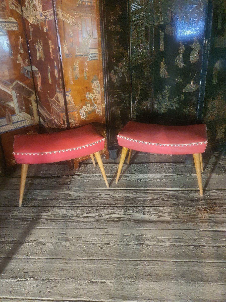 Pair Of Vintage Stools From The 50s.-photo-2