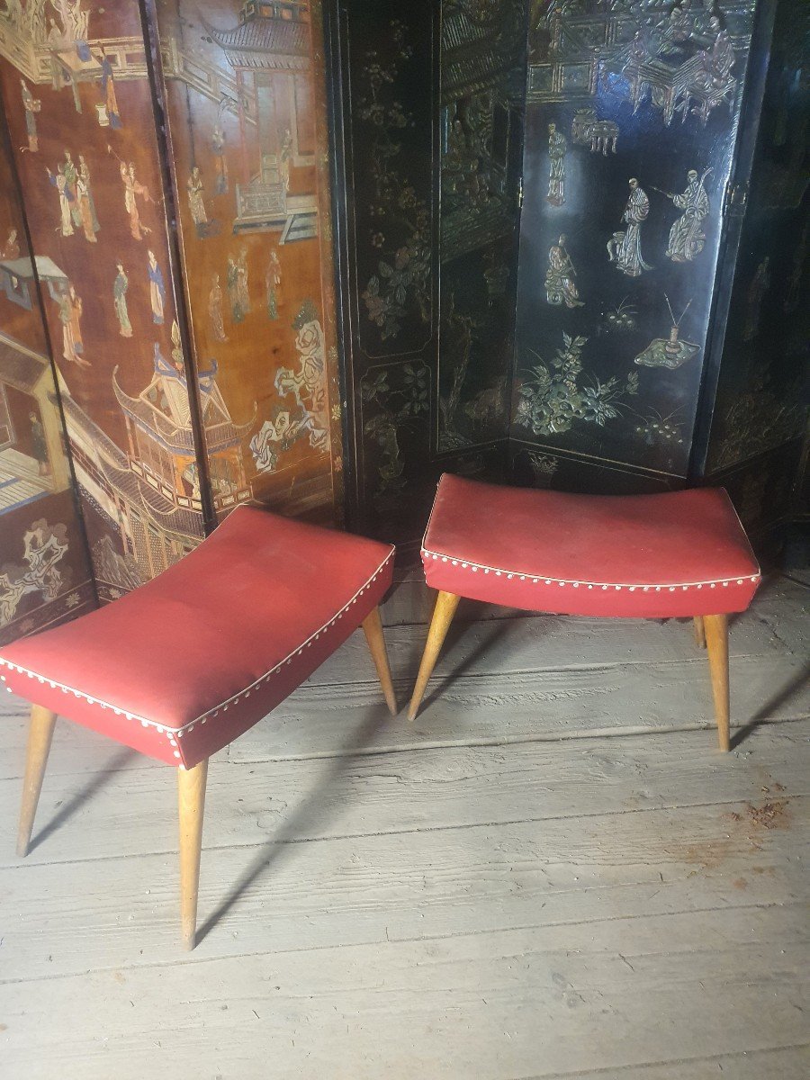 Pair Of Vintage Stools From The 50s.-photo-1