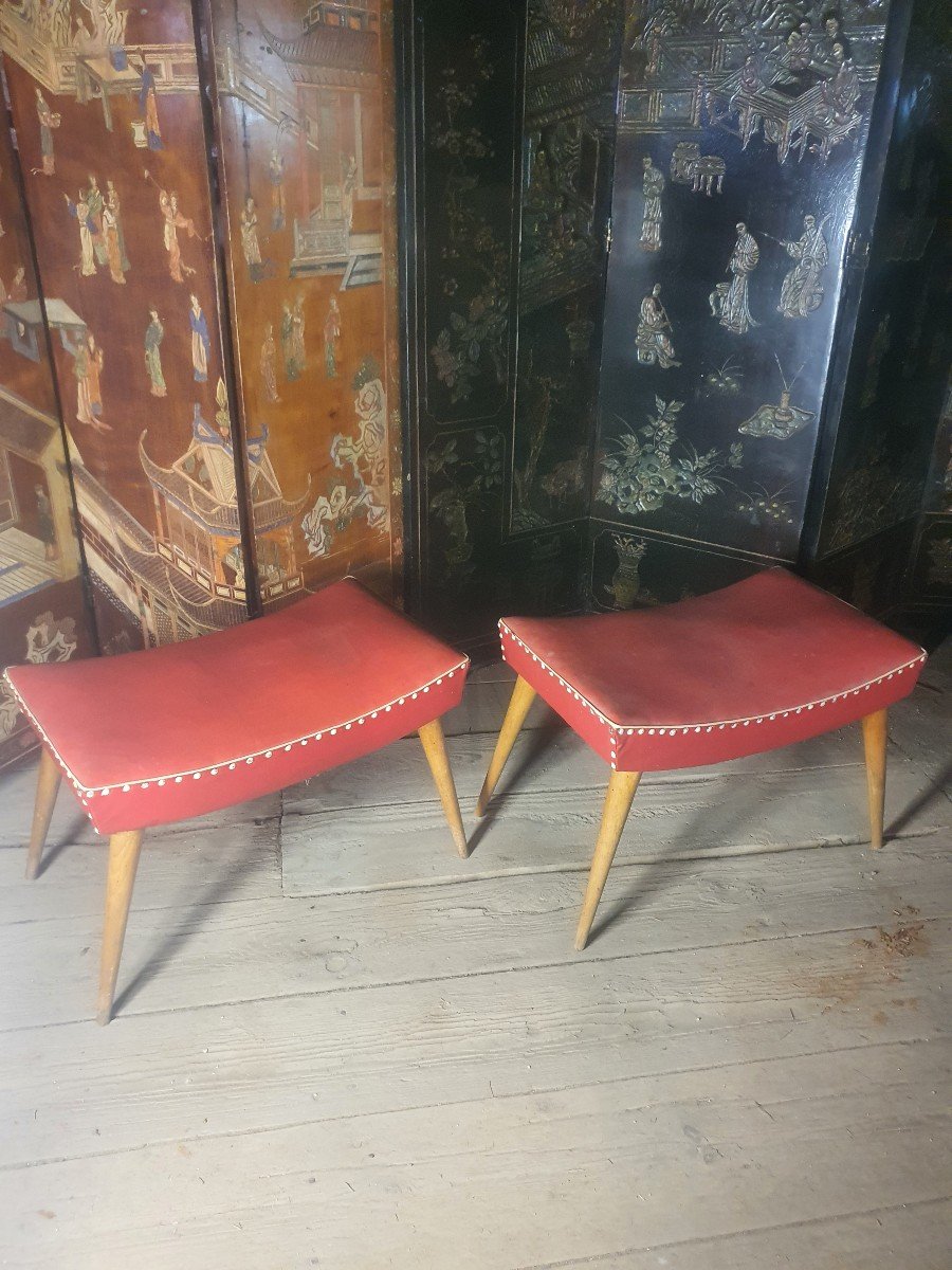 Pair Of Vintage Stools From The 50s.-photo-2