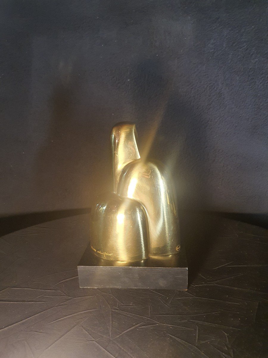 Modernist Cubist Gilt Bronze Sculpture Antoni Miro. -photo-4