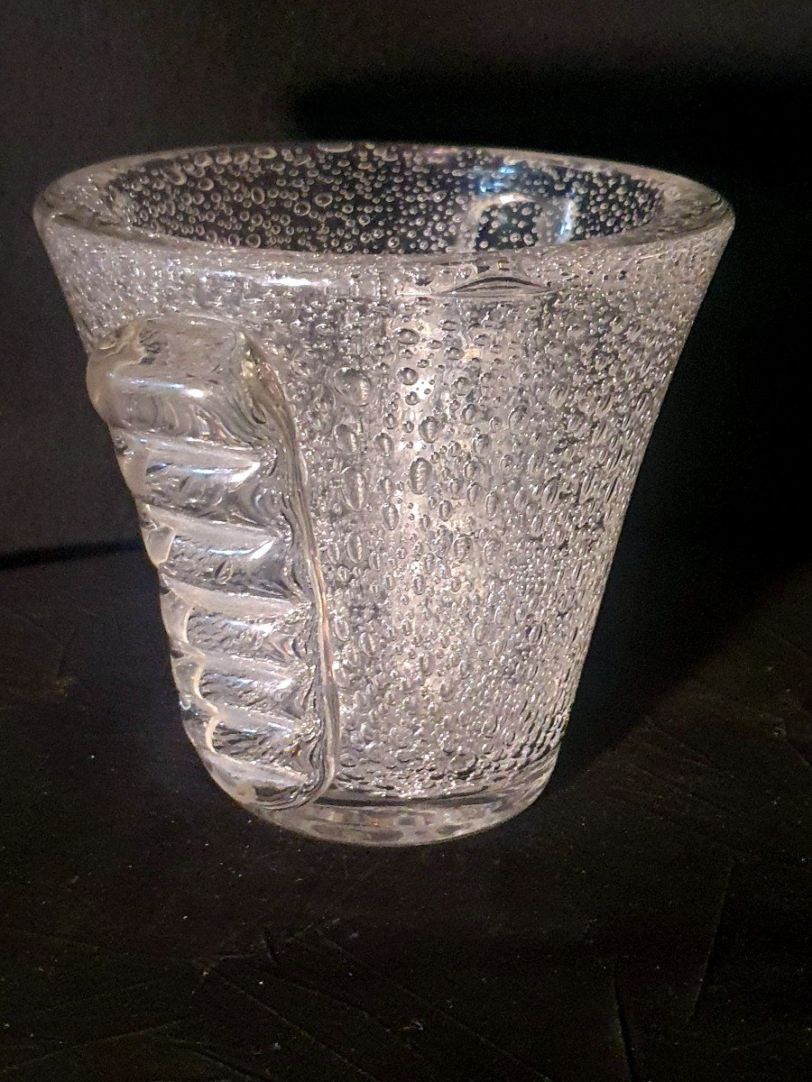 Daum Art Deco Bullé Crystal Vase.-photo-3