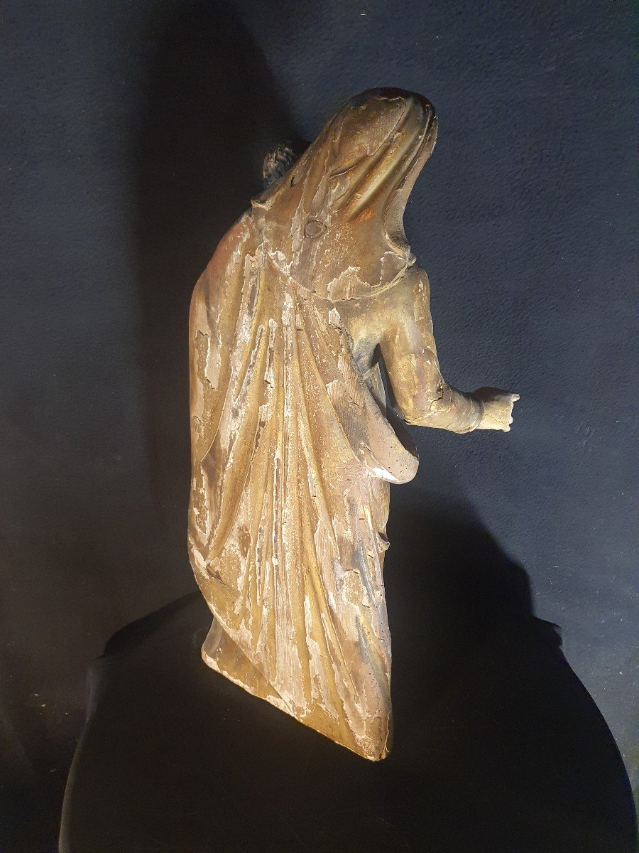 Gilded Wood Sculpture Virgin And Child Provence Languedoc XVIII. -photo-5