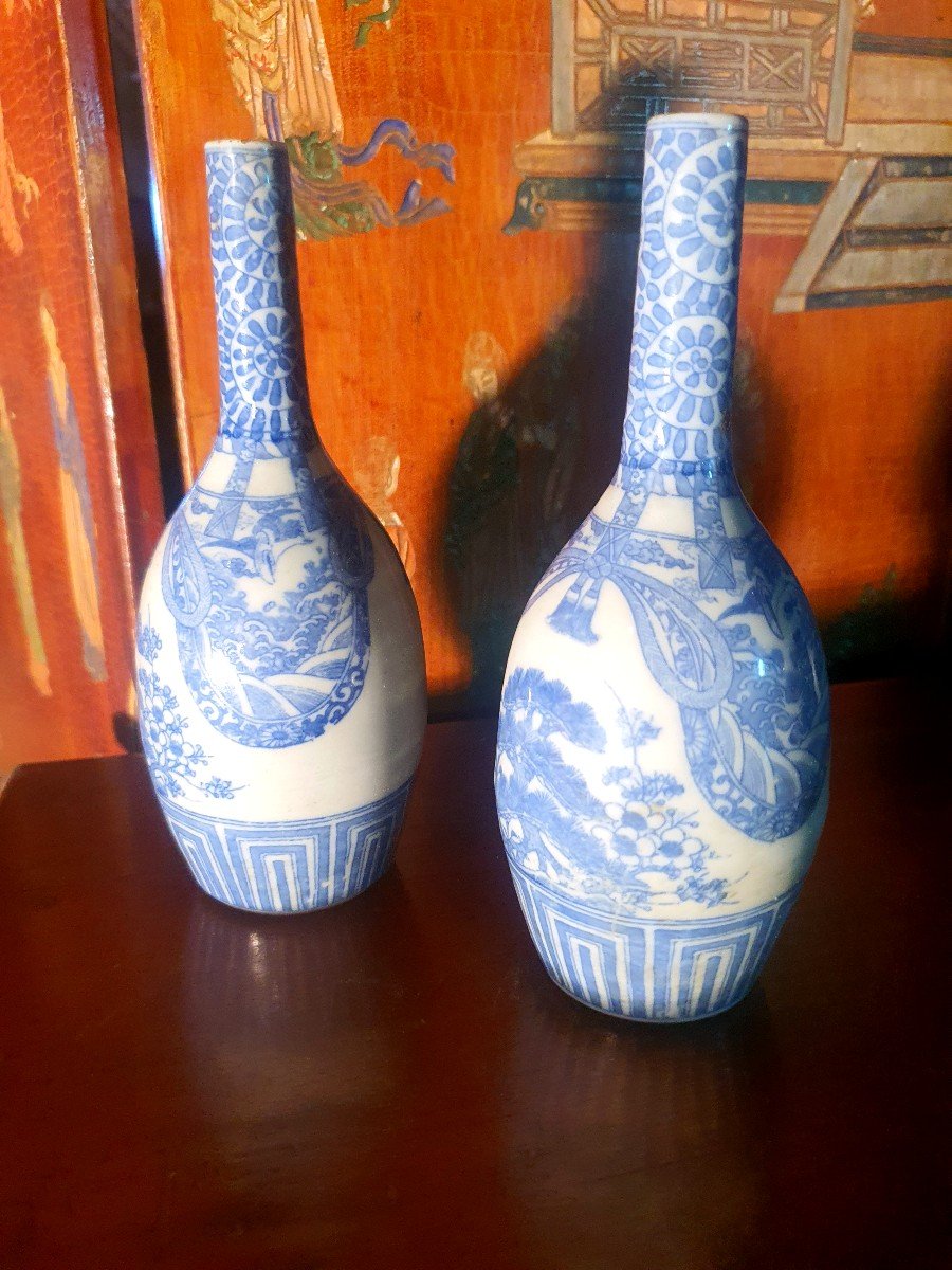 Paire De Vases Flacons Chine Parfum, Alcool XIX Siècle. 