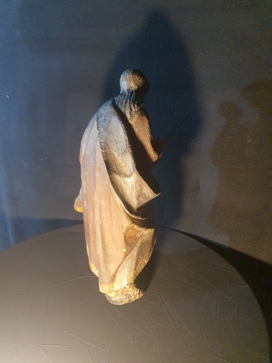 Sculpture XVII XVIII Century Saint Joseph Child Jesus. -photo-1