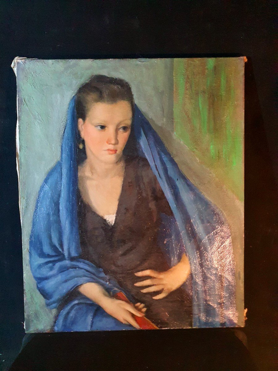 Portrait Of A Young Woman, Spirit Of Lionel Ellis, Picasso School.