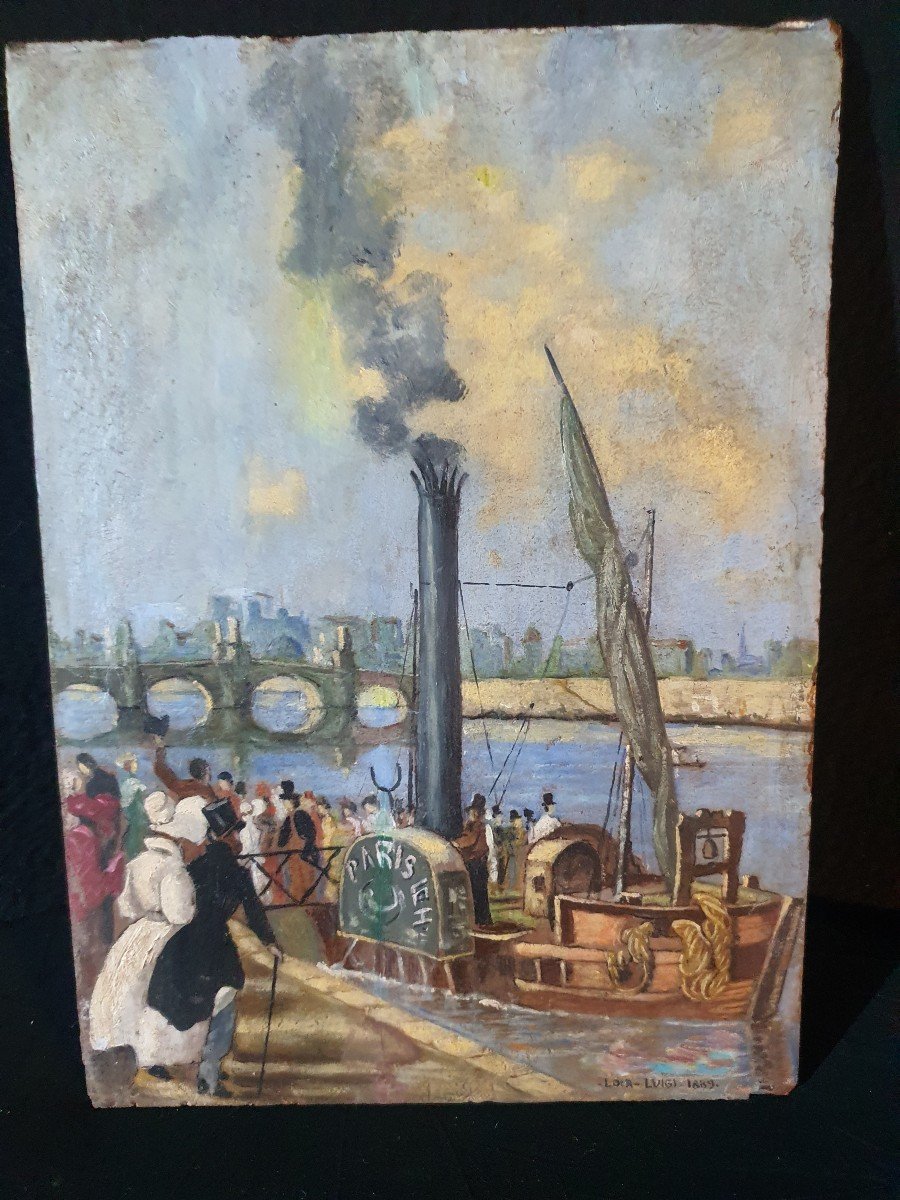 Tableau Vue Parisienne Luigi Loir. -photo-5