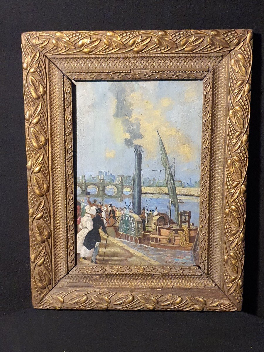 Tableau Vue Parisienne Luigi Loir. 