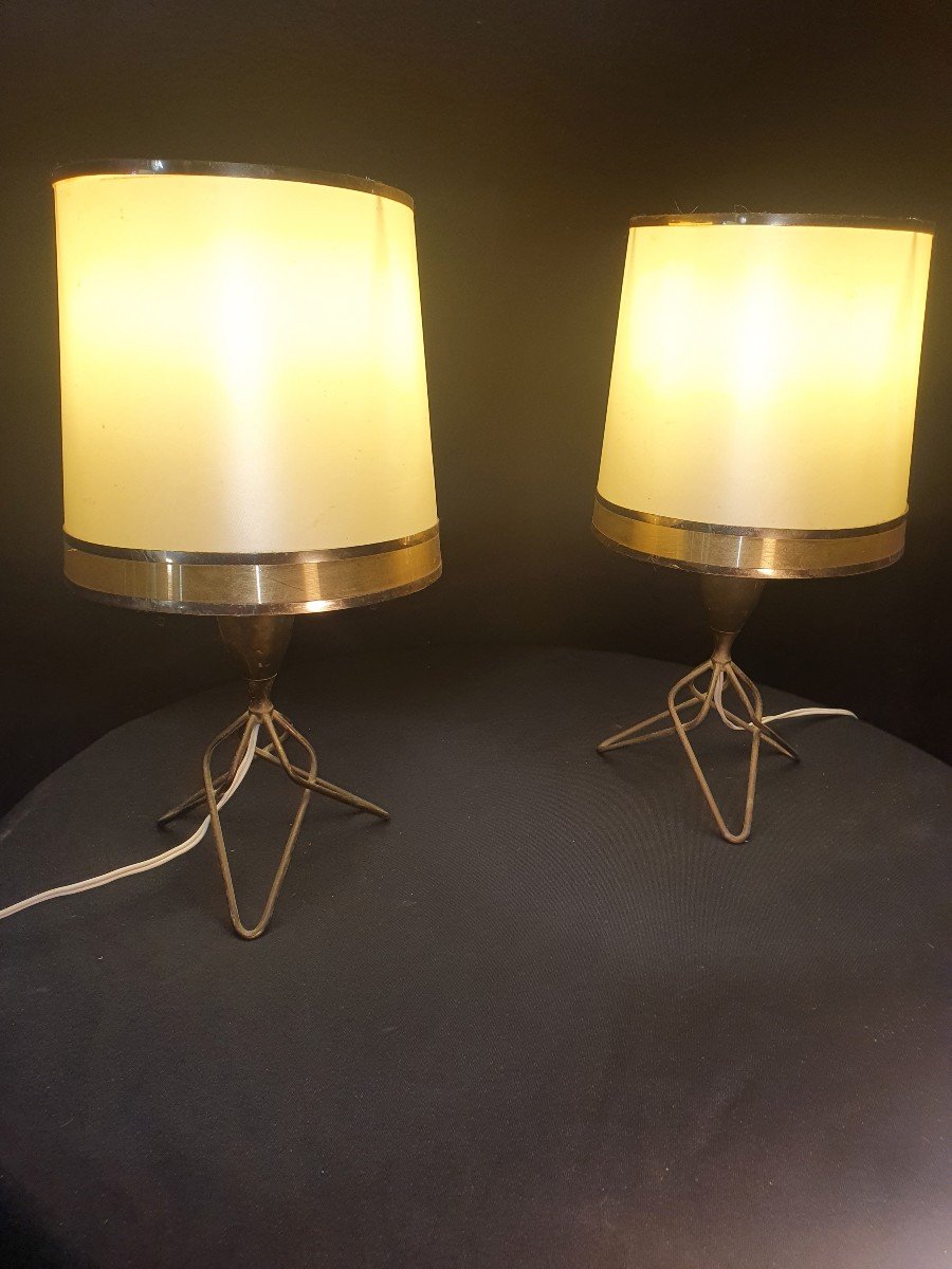 Paire De Lampes Vintage Esprit  Jean Royère.-photo-4