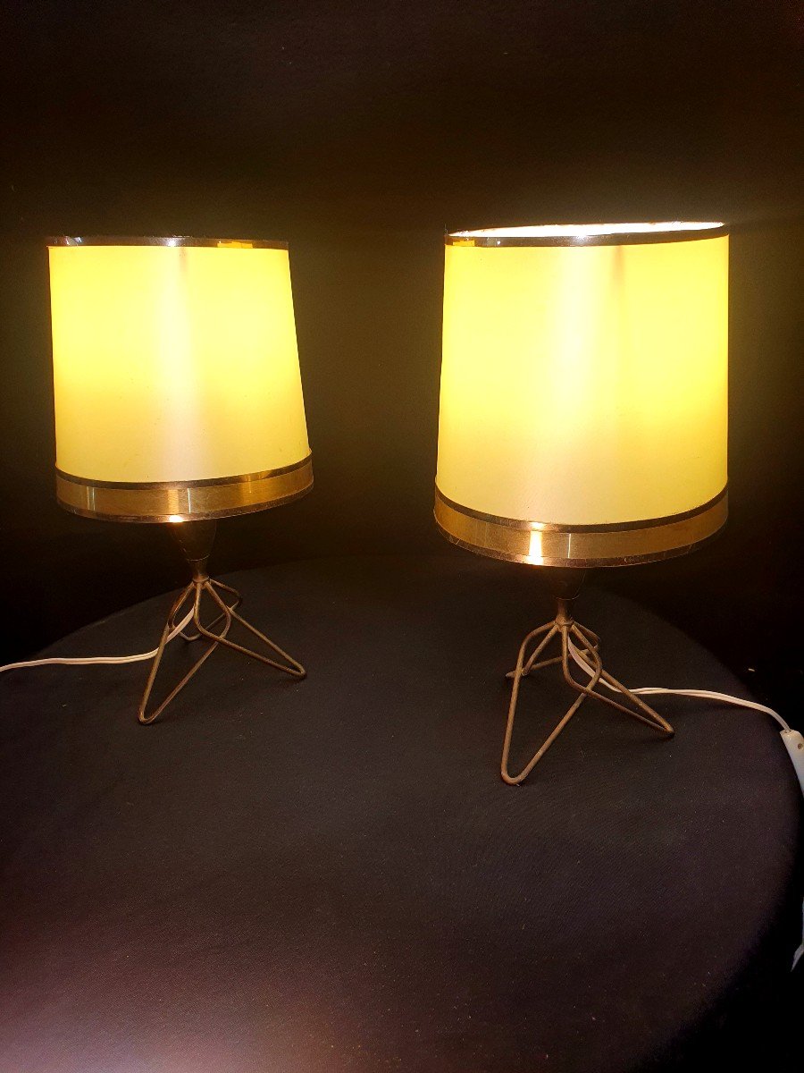 Pair Of Vintage Lamps In The Style Of Jean Royère.