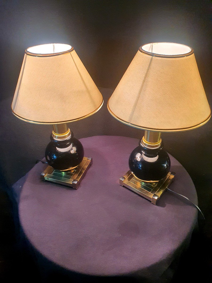 Pair Of Vintage Willy Rizzo Style Lamps. -photo-2