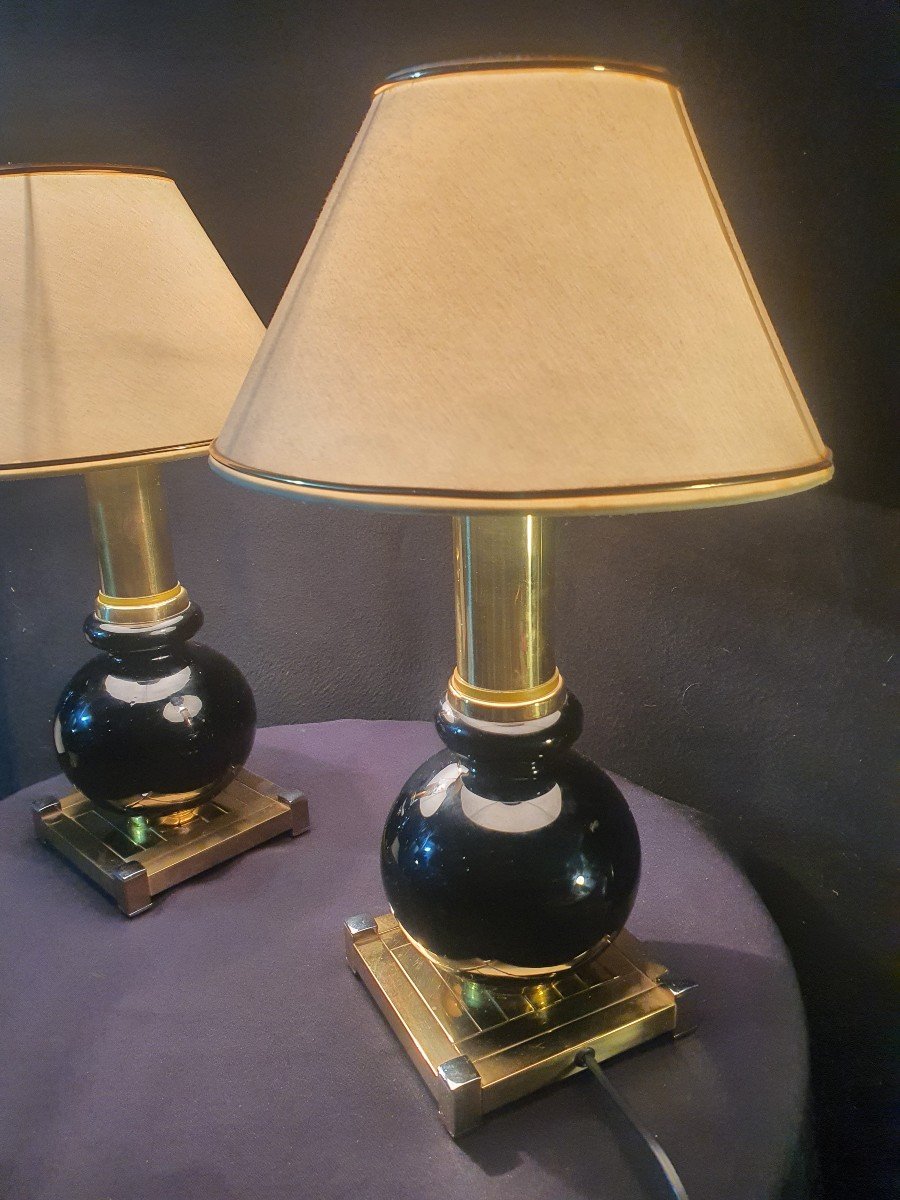 Pair Of Vintage Willy Rizzo Style Lamps. -photo-1