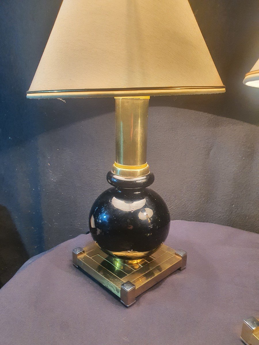 Pair Of Vintage Willy Rizzo Style Lamps. -photo-2