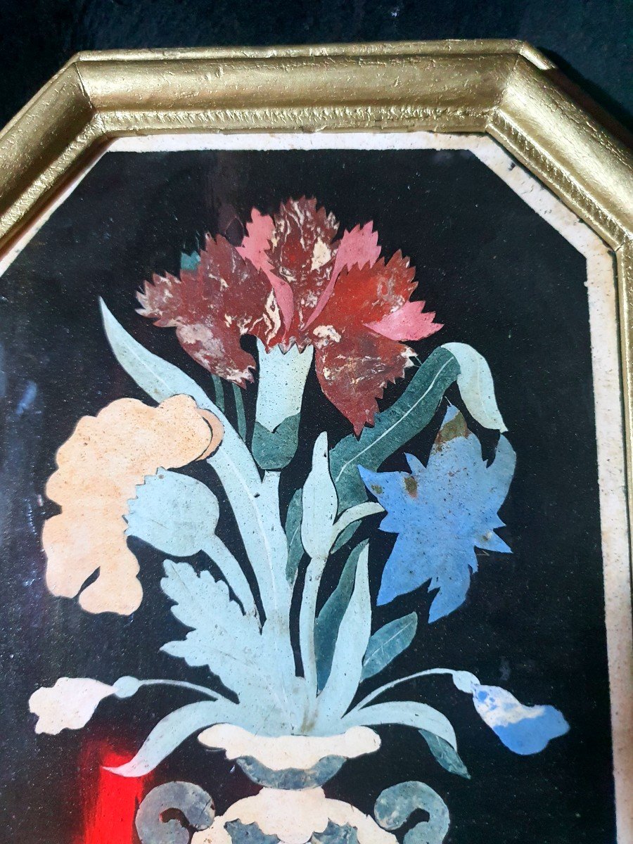 Flower Table Marble Marquetry, Pietra Dura Scagliole.-photo-4