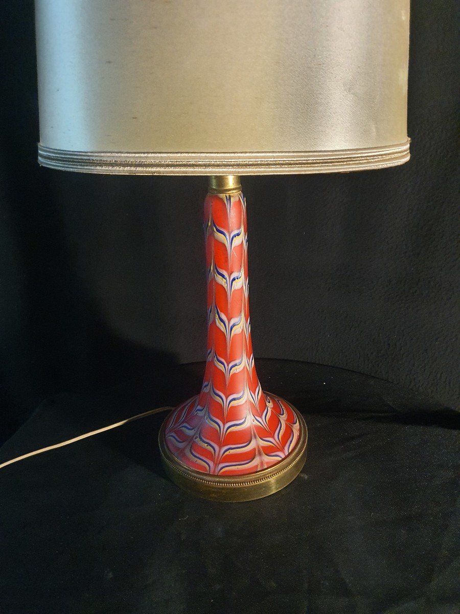 Art Deco Glass Paste Lamp, Clichy, Murano. -photo-3