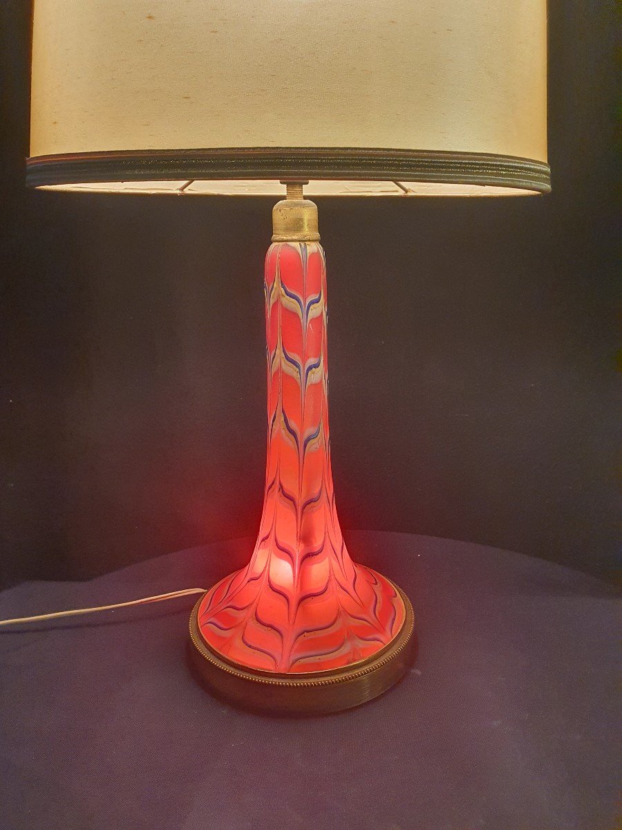 Art Deco Glass Paste Lamp, Clichy, Murano. 