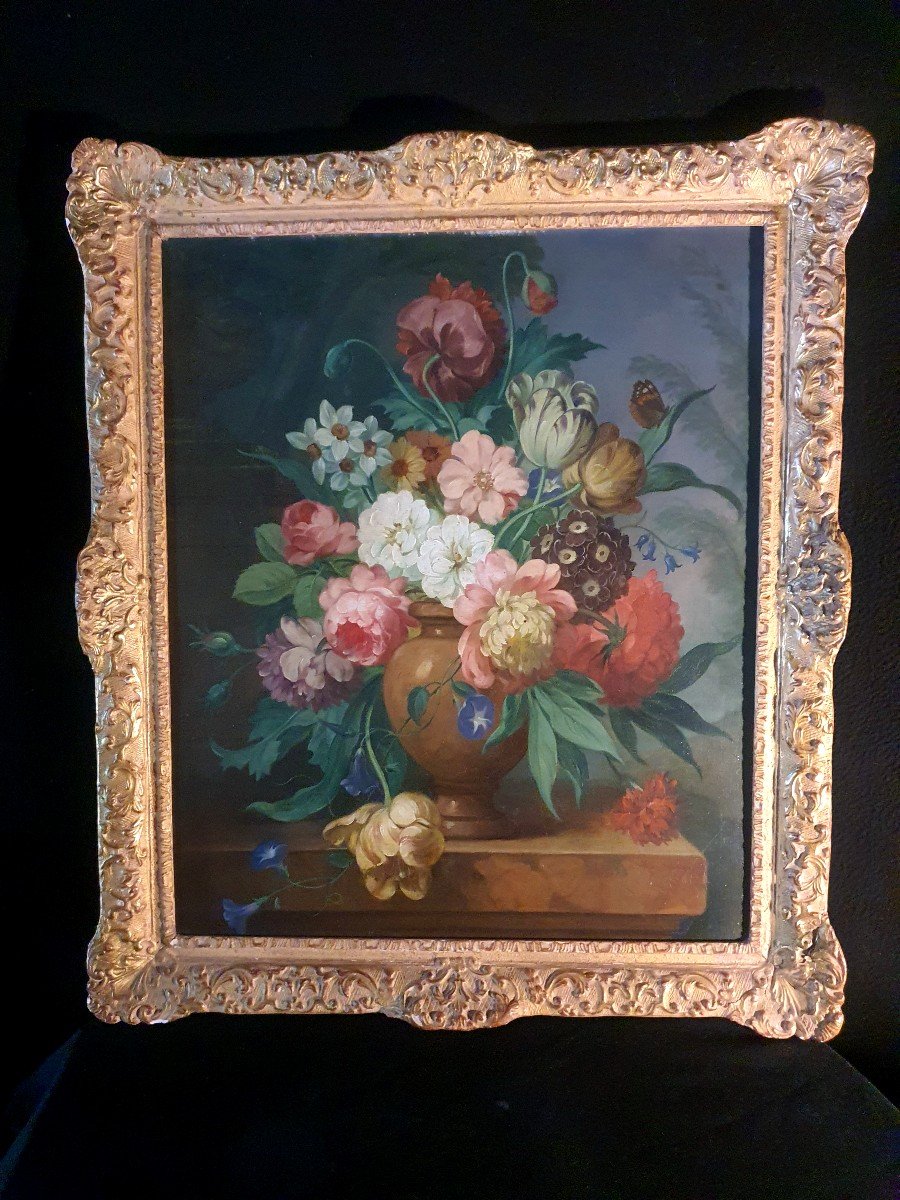 Painting Bouquet Dutch School. Still Life. 