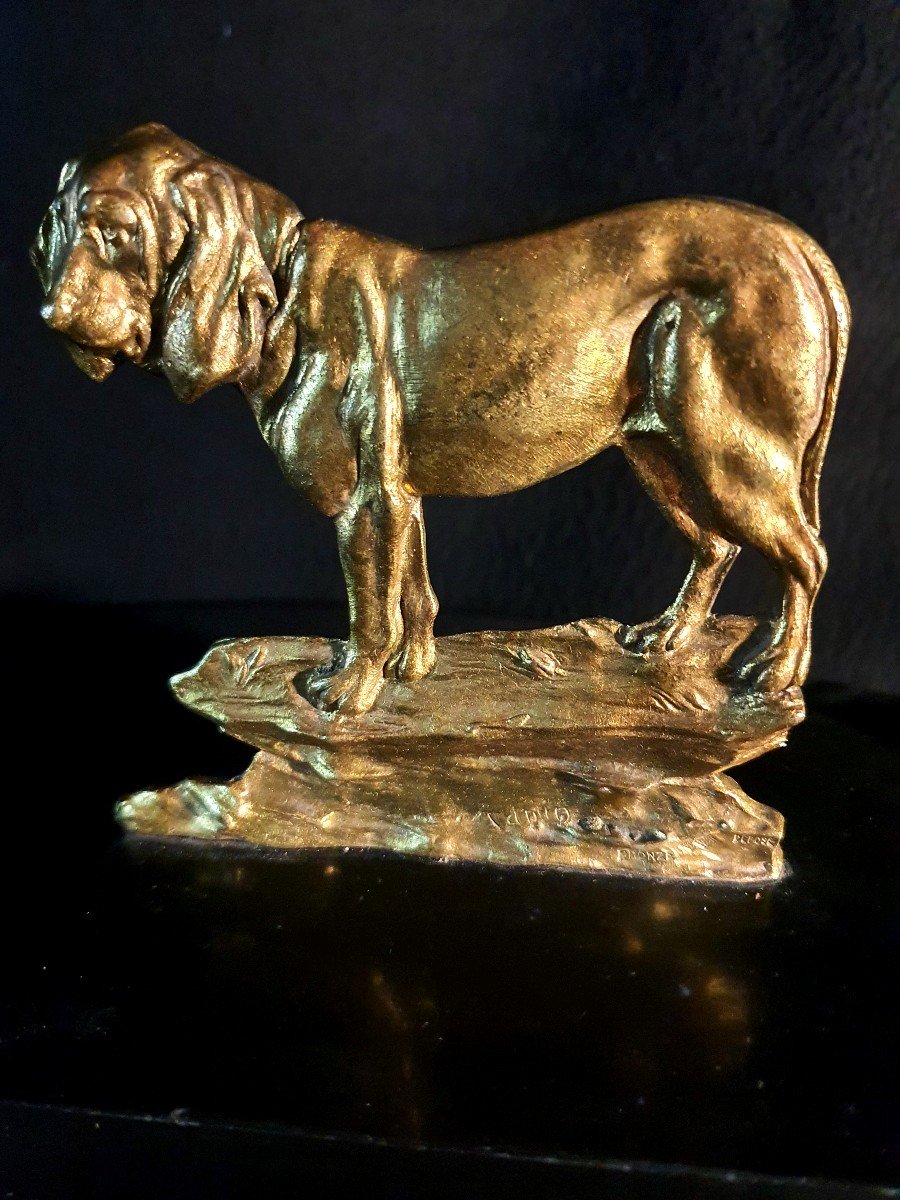 Bookends Pair Of Dogues Dogs Gilt Bronze, Art Deco -photo-3