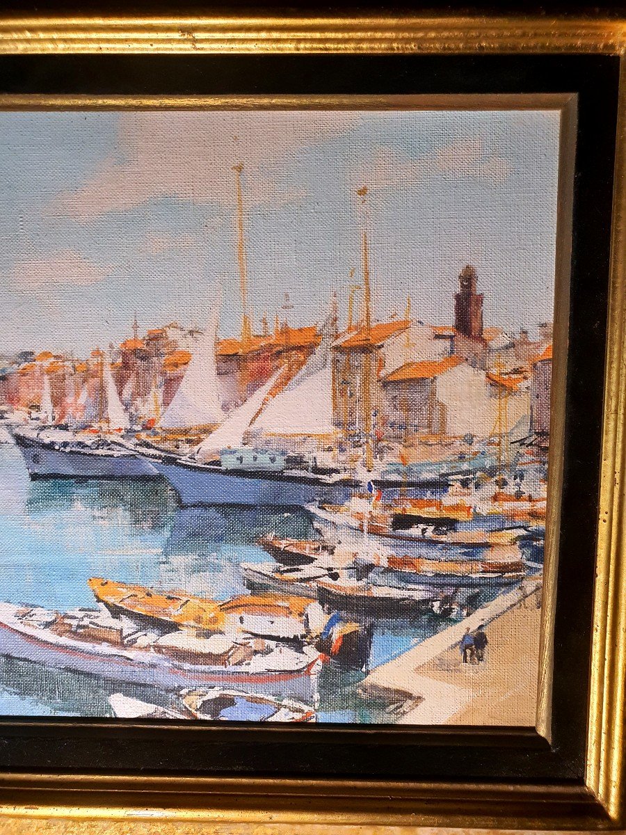 Saint Tropez Marine Painting, Claude Jousset.-photo-3