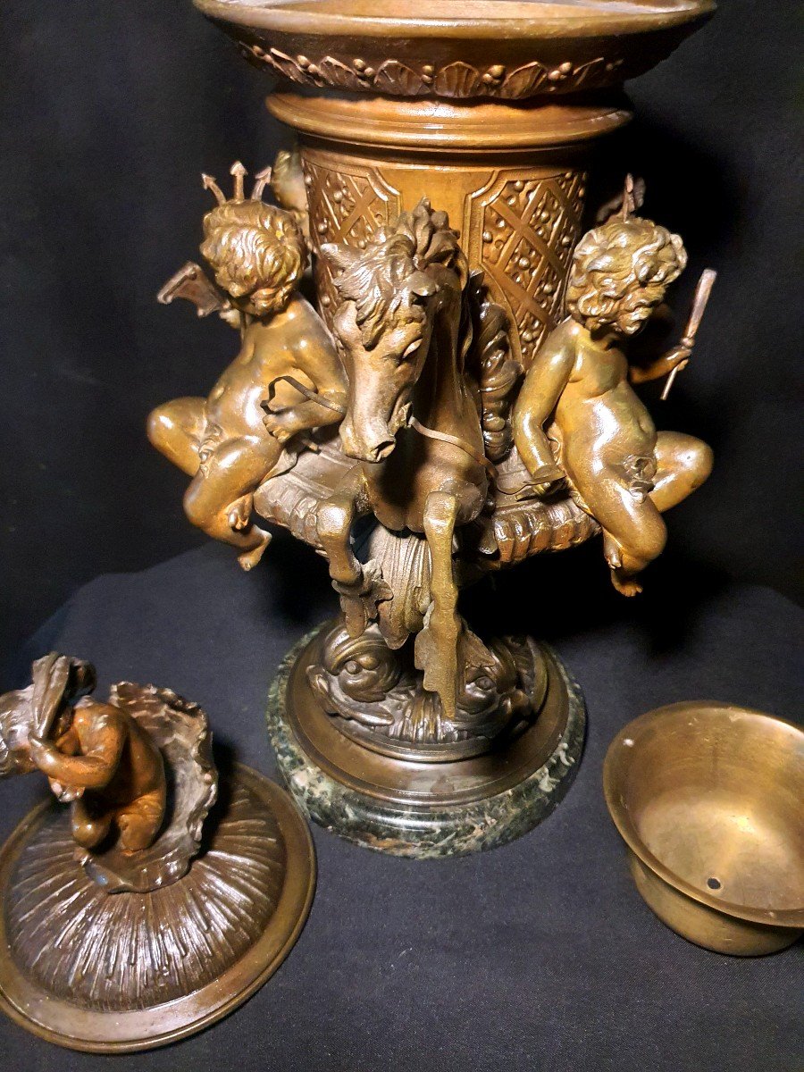 Basin Cup Napoleon III Putti Children Poseidon.-photo-4