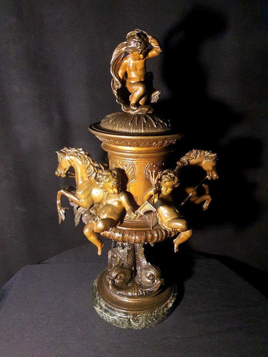 Basin Cup Napoleon III Putti Children Poseidon.-photo-5