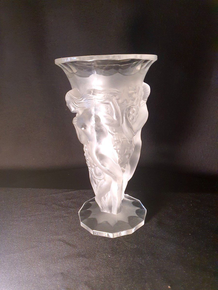 Art Deco Vase With Bachantes, Glass Paste, Daum.-photo-3