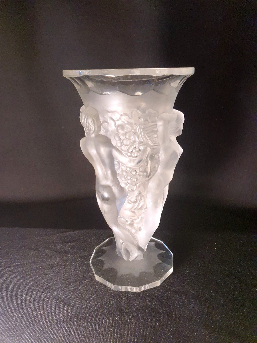 Art Deco Vase With Bachantes, Glass Paste, Daum.-photo-4