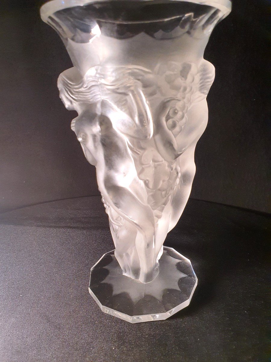 Art Deco Vase With Bachantes, Glass Paste, Daum.-photo-4