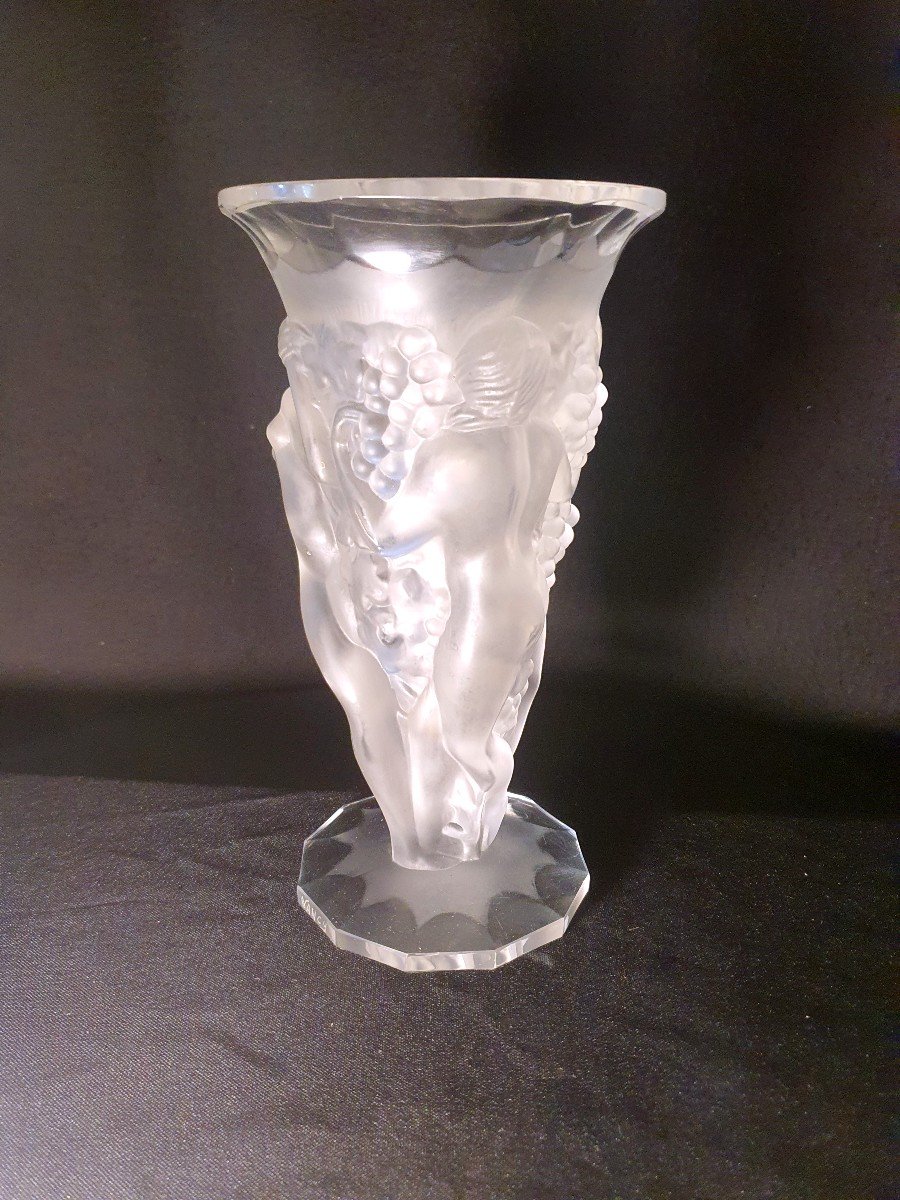 Art Deco Vase With Bachantes, Glass Paste, Daum.