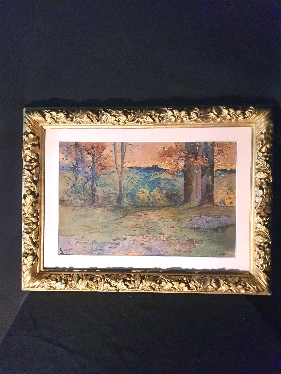 Landscape Painting, 19th Century, A Sauzay.