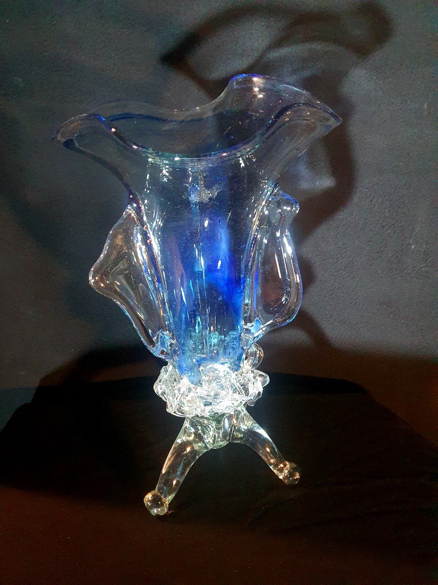 Grand Vase Cristal De Murano. -photo-2