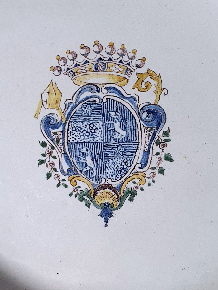 Moustiers Coat Of Arms Plate, 18th Century. -photo-2