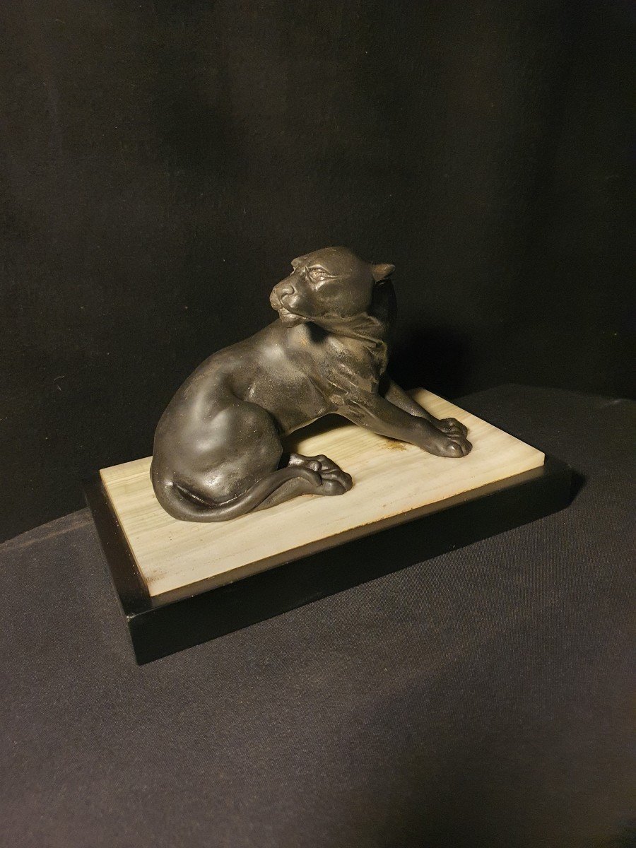 Art Deco Panther Sculpture, 1930s-photo-2