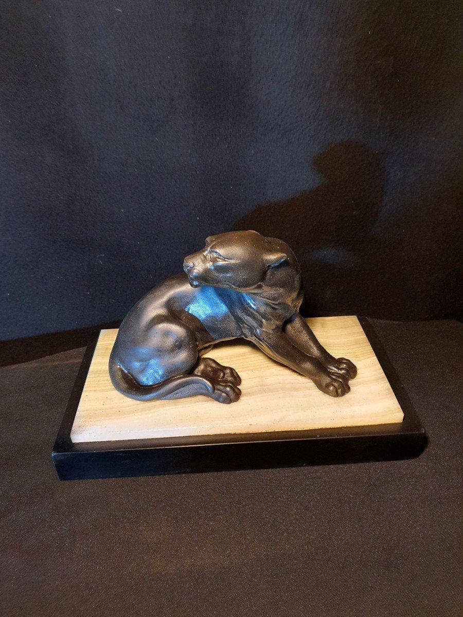 Art Deco Panther Sculpture, 1930s