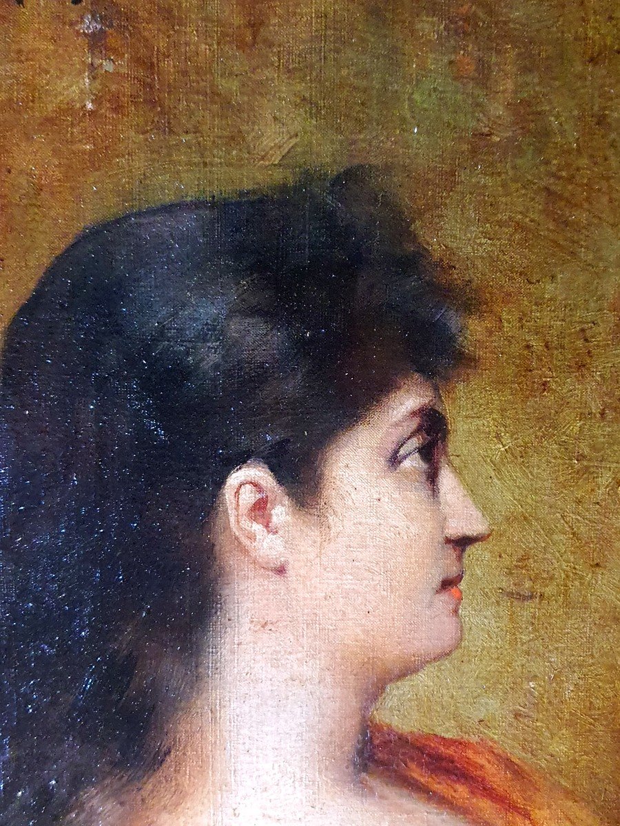 Tableau Portrait XIX Siècle Georges Saint Lanne .-photo-1