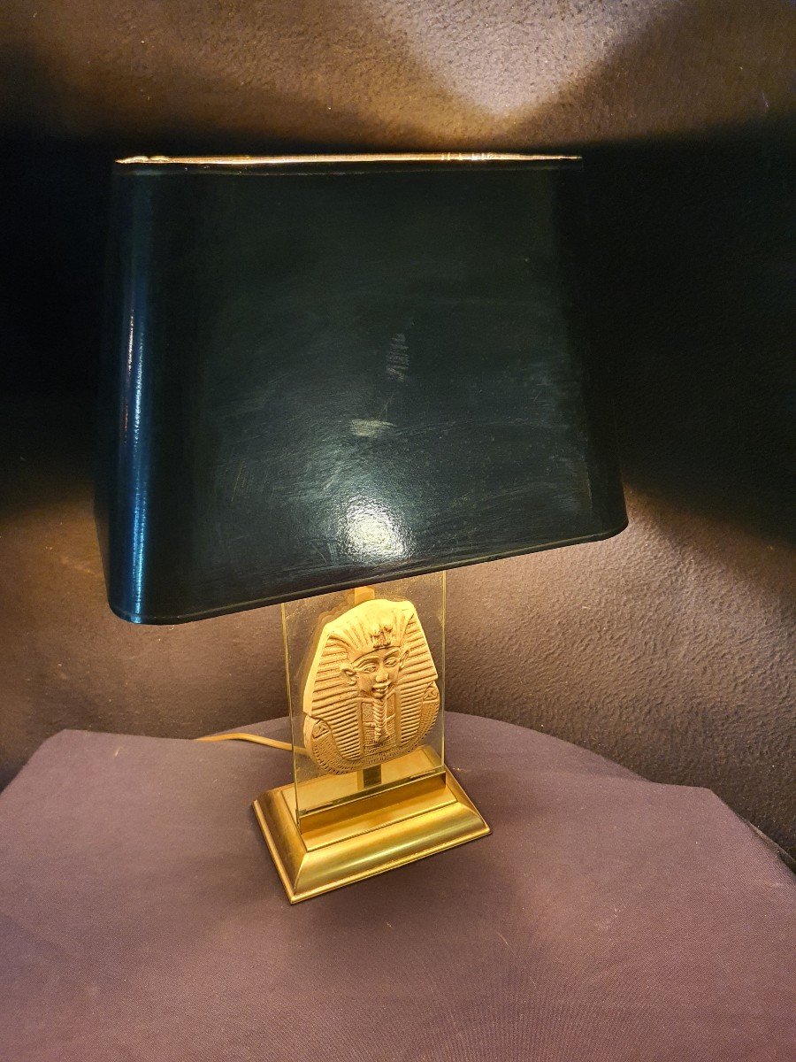 Vintage Lamp Decor Egypt Pharaoh 60s 70s. Maison Jansen Spirit. -photo-2