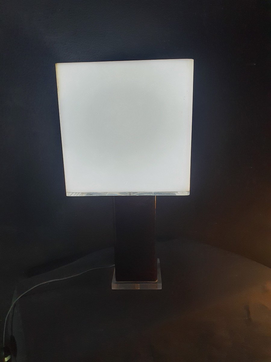 Vintage Plexiglass Lucite Cubic Lamp. -photo-2