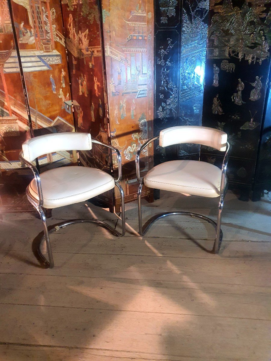 Pair Of Vintage 60s 70s Armchairs By Bahaus Design.-photo-2