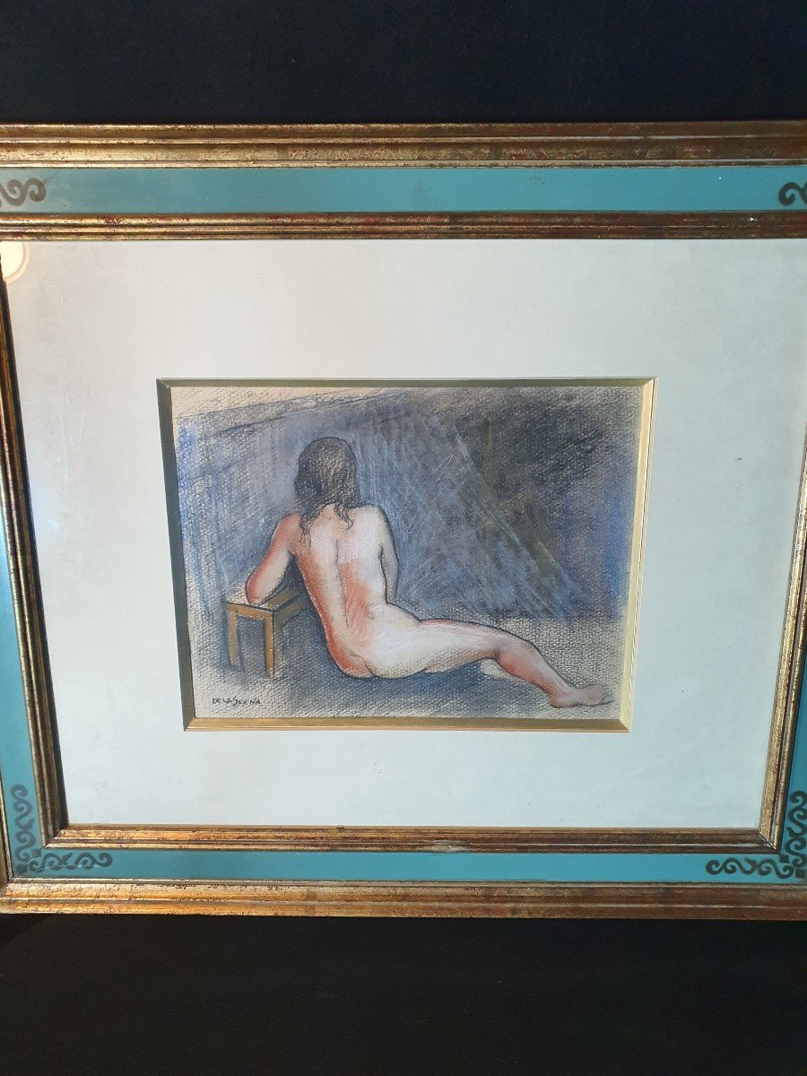 Nude Pastel Painting Ismael De La Serna. -photo-2