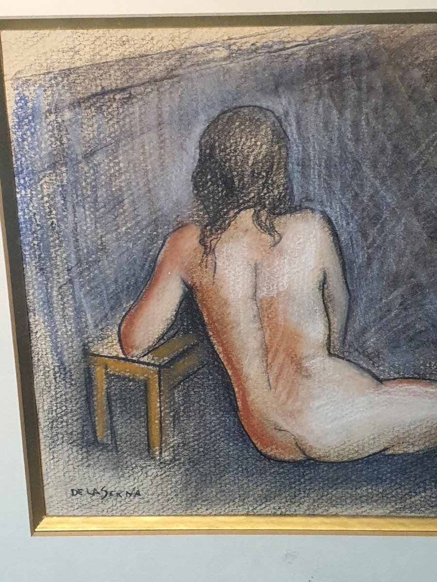 Nude Pastel Painting Ismael De La Serna. -photo-4