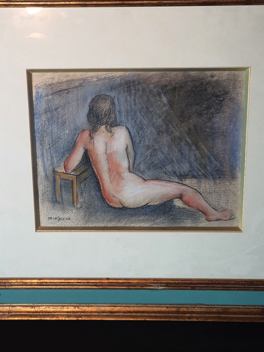 Nude Pastel Painting Ismael De La Serna. -photo-2