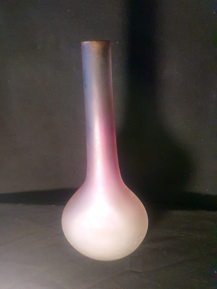 Montjoye Legras Art Nouveau Glass Paste Vase. -photo-4