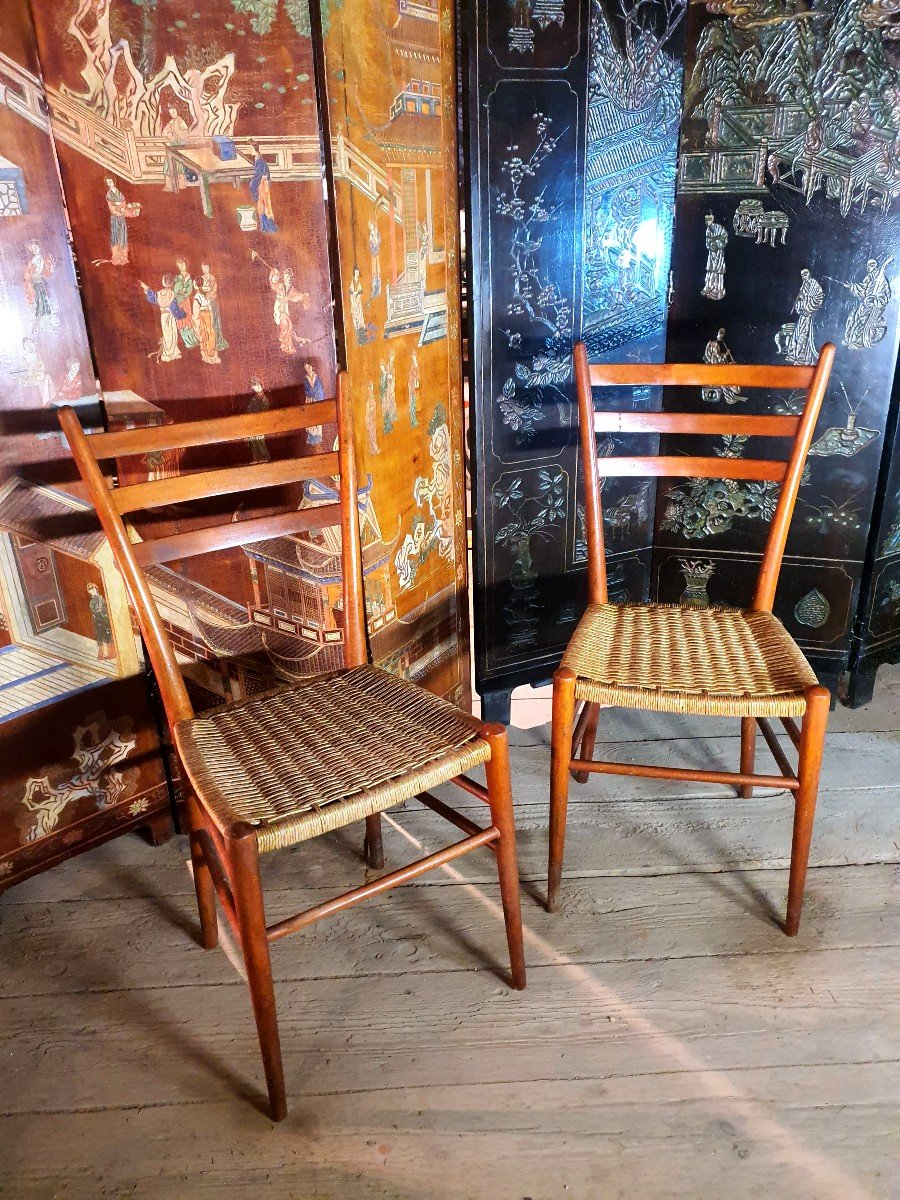 Pair Of Vintage Italian Chairs In The Spirit Of Gio Ponti, Sedie Friuli